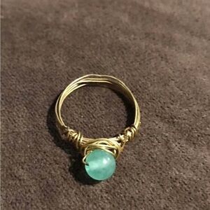 Size 7 wire wrapped jade ring
